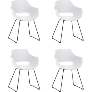 Schalenstuhl MCA FURNITURE Rockville Stühle Gr. B/H/T: 60 cm x 85 cm x 54 cm, 4 St., uni, Set + Metall, weiß Schalenstühle Stuhl belastbar bis 120 Kg
