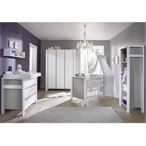 Schardt Babyzimmer Milano Pinie Silber/Weiß Melamin Dekor 78x82x150 cm (BxHxT) Modern