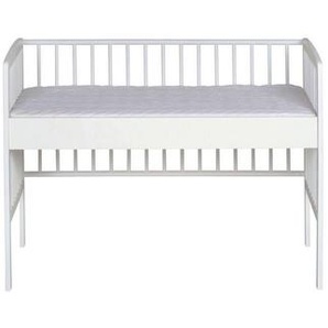 Schardt Beistellbett Micky Plus, Weiß, Holz, Holzwerkstoff, Buche, massiv, 65x97x124 cm, Made in Germany, DIN EN ISO 14001, Lattenrost stufenlos höhenverstellbar, zum Gitterbett umbaubar, Babymöbel, Babybetten, Beistellbetten