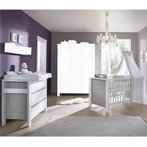 Schardt Spar-Set Milano Pinie Silber/Weiß Melamin Dekor 78x82x150 cm (BxHxT) Modern