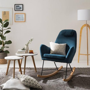 Schaukelsessel Harpster Blau/Marineblau Webstoff 70 x 96 x 83cm