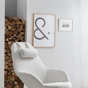 Schaukelsessel SALESFEVER Sessel Gr. Polyester, Wippfunktion, B/H/T: 67 cm x 107 cm x 105 cm, weiß Schaukelsessel mit Bezug in Teddyfell-Optik