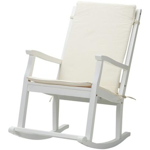 Schaukelstuhl aus Akazienholz  Tobi ¦ weiß ¦ Maße (cm): B: 62 H: 105 T: 94