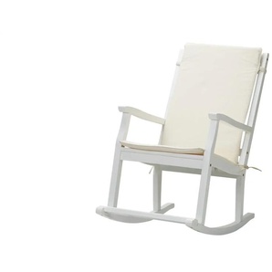 Schaukelstuhl aus Akazienholz  Tobi ¦ weiß ¦ Maße (cm): B: 62 H: 105 T: 94.0