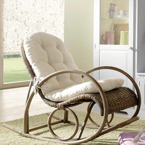 Schaukelstuhl HOME AFFAIRE Stühle Gr. B/H/T: 60 cm x 100 cm x 116 cm, mit Kissen, grau (kubugrau) Schaukelstühle Stühle