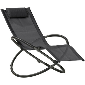 Schaukelstuhl LECO DAS ORIGINAL Stühle Gr. B/H/T: 80 cm x 90 cm x 175 cm, Polyester uni, Aluminium, schwarz (schwarz, anthrazit, anthrazit) Schaukelstühle klappbar