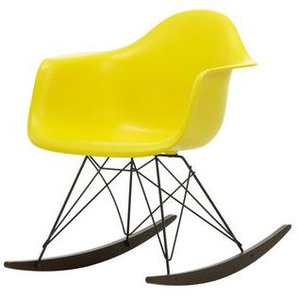 Schaukelstuhl RAR - Eames Plastic Armchair plastikmaterial gelb / (1950) - Schwarze Beine & dunkles Holz - Vitra - Gelb