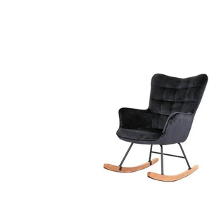 by Living Schaukelstuhl - schwarz - Materialmix - 72 cm - 92 cm | Möbel Kraft