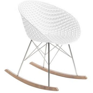 Schaukelstuhl Smatrik plastikmaterial weiß / Kufen aus Holz - Kartell - Weiß