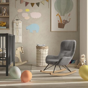 Schaukelstuhl VIPACK Stühle Gr. B/H/T: 55 cm x 69 cm x 65 cm, Bouclé, grau (grau, grau) Baby Kinderstühle, Kinderhocker und Kinderbänke