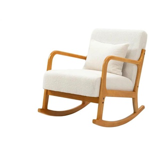 Schaukelstuhl Diana - weiß - Materialmix - 64 cm - 80 cm | Möbel Kraft