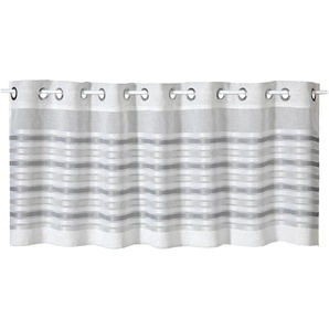 Scheibengardine GERSTER Heiko Gardinen Gr. 50 cm, Ösen, 150 cm, grau Scheibengardinen halbtransparent Gardine HxB: 50x150, mit modernem Streifen Design