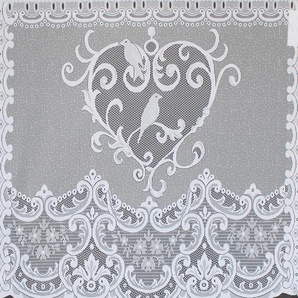 Scheibengardine HEINE HOME Gardinen Gr. 80 cm, Stangendurchzug, 60 cm, weiß Scheibengardinen halbtransparent