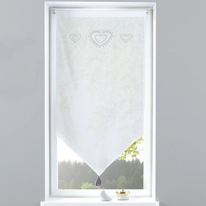 Scheibengardine HOME AFFAIRE Louis Gardinen Gr. 120 cm, Stangendurchzug, 60 cm, weiß (white, grau) Scheibengardinen halbtransparent Nachhaltig