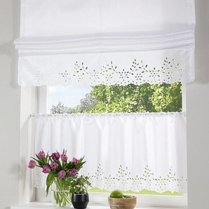 Scheibengardine HOME AFFAIRE Neapel Gardinen Gr. 30 cm, Stangendurchzug, 120 cm, weiß Scheibengardinen halbtransparent Gardine halbtransparent, Seiden Optik