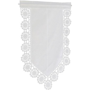 Scheibengardine HOSSNER - ART OF HOME DECO Dufour Gardinen Gr. 90 cm, Stangendurchzug, 45 cm, weiß Scheibengardinen halbtransparent Gardine handgehäkelte Spitze, weiß, Baumwolle