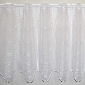 Scheibengardine STICKEREIEN PLAUEN Punta Gardinen Gr. 30 cm, Stangendurchzug, 160 cm, weiß Scheibengardinen transparent Gardine