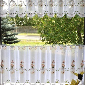 Scheibengardine STICKEREIEN PLAUEN Schmetterling Gardinen Gr. 50 cm, Stangendurchzug, 210 cm, bunt Scheibengardinen transparent Gardine
