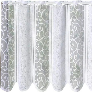 Scheibengardine WECKBRODT Prag Gardinen Gr. 105 cm, Stangendurchzug, 200 cm, weiß Scheibengardinen halbtransparent Bistro, halbtransparent, Jacquard, strukturiert, gebogt, nach Maß