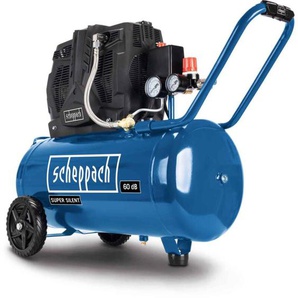 Scheppach - HC51Si Super Silent Doppelzylinder Kompressor 60 dB(A) leise 50L Kessel 8bar ölfrei und wartungsarm 300 l/min 1500W