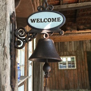 Schicke Nostalgie Glocke - Vintage Haustürglocke - Antik Türglocke Welcome