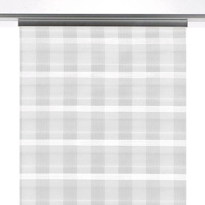 Schiebegardine GARDINIA Flächenvorhang Day+Night Karo Gardinen Gr. 245 cm, Paneelwagen, 60 cm, weiß Schiebegardinen halbtransparent Gardine mit Aluminiumprofil inklusive Gleiter