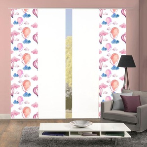 Schiebegardine HOME WOHNIDEEN BALLONS Gardinen Gr. 245 cm, Paneelwagen, 60 cm, rosa (rosé) Schiebegardinen blickdicht Schiebevorhang Digidruck 4er Set BALLONS