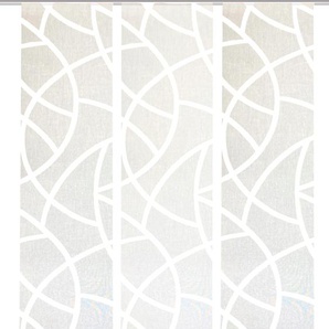 Schiebegardine HOME WOHNIDEEN CASSÉ Gardinen Gr. 245 cm, Paneelwagen, 60 cm, weiß (wollweiß) Schiebegardinen blickdicht Dekostoff, mit transparentem Scherli