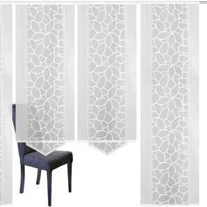 Schiebegardine HOME WOHNIDEEN JENNA Gardinen Gr. 225 cm, Klettband, 57 cm, weiß Schiebegardinen halbtransparent Gardine Schiebevorhang Jacquard Set
