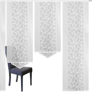 Schiebegardine HOME WOHNIDEEN JENNA Gardinen Gr. 245 cm, Klettband, 57 cm, weiß Schiebegardinen halbtransparent Gardine Schiebevorhang Jacquard Set