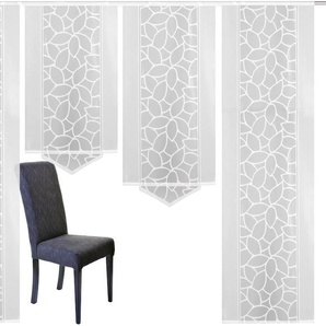 Schiebegardine HOME WOHNIDEEN JENNA Gardinen Gr. 245 cm, Klettband, 57 cm, weiß Schiebegardinen halbtransparent Gardine Schiebevorhang Jacquard Set