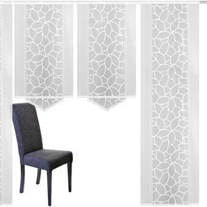 Schiebegardine HOME WOHNIDEEN JENNA Gardinen Gr. 245 cm, Klettband, 57 cm, weiß Schiebegardinen halbtransparent Gardine Schiebevorhang Jacquard Set