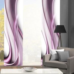 Schiebegardine HOME WOHNIDEEN ONDAR Gardinen Gr. 245 cm, Klettband, 60 cm, lila (beere) Schiebegardinen halbtransparent HxB: 245x60, inkl. Befestigungszubehör