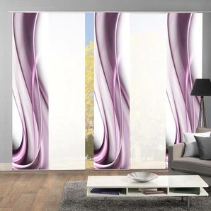 Schiebegardine HOME WOHNIDEEN ONDAR Gardinen Gr. 245 cm, Klettband, 60 cm, lila (beere) Schiebegardinen halbtransparent HxB: 245x60, inkl. Befestigungszubehör