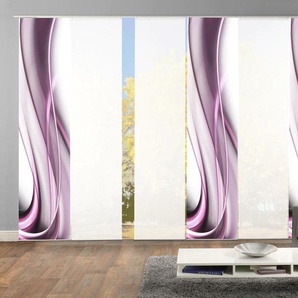 Schiebegardine HOME WOHNIDEEN ONDAR Gardinen Gr. 245 cm, Klettband, 60 cm, lila (beere) Schiebegardinen halbtransparent HxB: 245x60, inkl. Befestigungszubehör