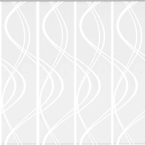 Schiebegardine HOME WOHNIDEEN TIBERIO 4er SET Gardinen Gr. 245 cm, Paneelwagen, 60 cm, weiß (wollweiß) Schiebegardinen transparent