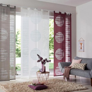 Schiebegardine NEUTEX FOR YOU Padova Gardinen Gr. 245 cm, Schlaufen, 57 cm, lila (beere) Schiebegardinen halbtransparent inkl. Beschwerungsstange