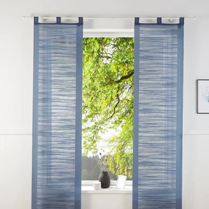 Schiebegardine NEUTEX FOR YOU Padova Gardinen Gr. 295 cm, Schlaufen, 57 cm, blau (blaugrau) Schiebegardinen halbtransparent inkl. Beschwerungsstange
