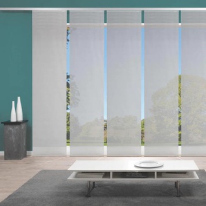 Schiebegardine VISION S 6ER SET ROM Gardinen Gr. 260 cm, Paneelwagen, 60 cm, grau Schiebegardinen halbtransparent Gardine HxB: 260x60, Schiebevorhang 6er Set Uni
