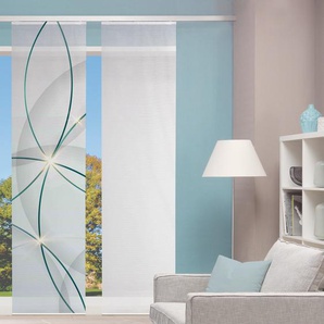 Schiebegardine VISION S SCHIEBEVORHANG DIGITALDRUCK BAMBUS-OPTIK BLINKI Gardinen Gr. 260 cm, Paneelwagen, 60 cm, blau Schiebegardinen halbtransparent DIGITALDRUCK - INDIVIDUELL KÜRZBAR
