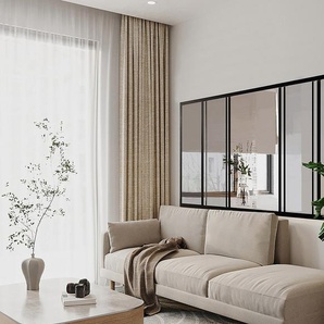 Schiebeglaswand - 180 x 105 cm - thermolackiertes Aluminium - Schwarz - RAVENA