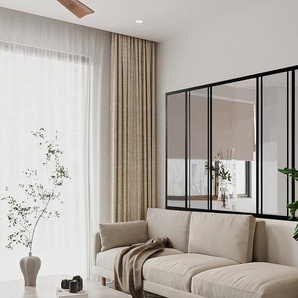 Schiebeglaswand - 180 x 130 cm - thermolackiertes Aluminium - Schwarz - RAVENA