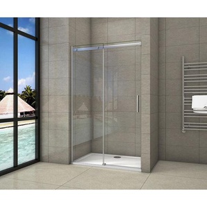 Schiebetür 6mm nano esg Nischentür 130x195cm Echtglas Duschabtrennung Duschtür Duschkabine Dusche Glastür