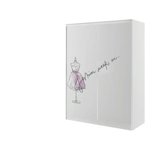 Schiebetürenschrank  Fashion Pink ¦ weiß ¦ Maße (cm): B: 160 H: 210