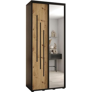Schiebetürenschrank mit Spiegel CONTES 9 160 cm 60 cm Eiche artisan+silber