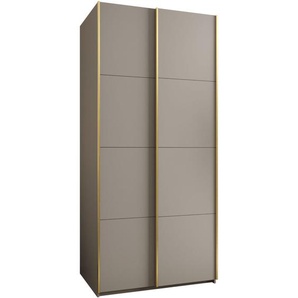 Schiebetürenschrank mit Spiegel LUXO 1 120 cm Weiß+gold