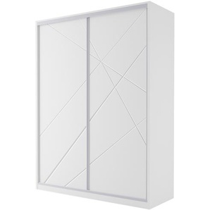 Schiebetürenschrank - weiß - Materialmix - 160 cm - 210 cm - 60 cm | Möbel Kraft