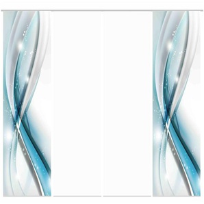 HOME Wohnideen Schiebevorhang 3er-Set   ¦ blau ¦ Maße (cm): B: 60 H: 245