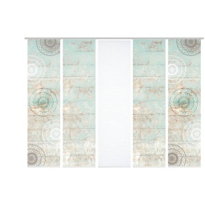 HOME in green Schiebevorhang   ¦ grün ¦ Synthetik ¦ Maße (cm): B: 60 H: 245