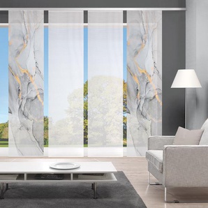 Schiebevorhang Marmosa II 60 x 260cm Grau/Grau 4er Set